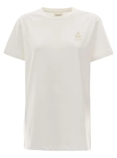 Isabel Marant Étoile Isabel Marant Etoile 'aby' White Crewneck T-shirt With Small Logo Print Woman Isabel Marant Etoile In Neutral