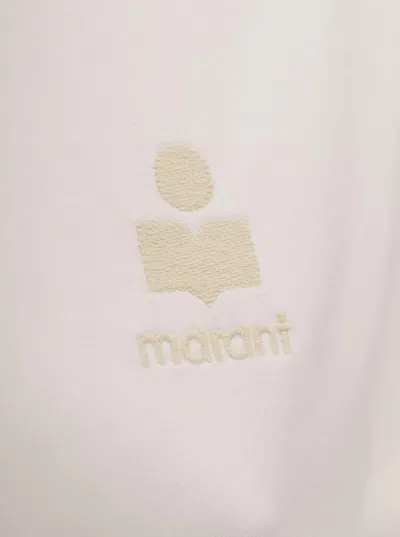 Isabel Marant Étoile Isabel Marant Etoile 'aby' White Crewneck T-shirt With Small Logo Print Woman Isabel Marant Etoile In Neutral