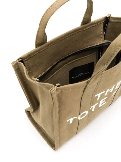 Marc Jacobs The Medium Tote Brown Tote Bag With Logo Lettering On The Front In Cotton Woman In Neutral