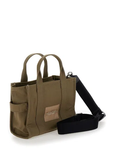 Marc Jacobs Traveler Handbag Mini Military Green Tote Bag With Logo In Fabric Woman