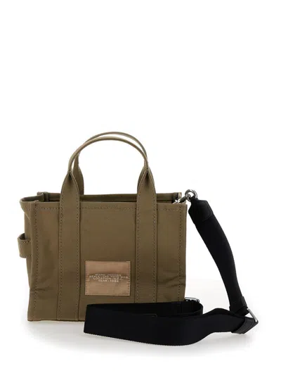 Marc Jacobs Traveler Handbag Mini Military Green Tote Bag With Logo In Fabric Woman