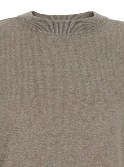 Soft Goat Grey Crewneck Set In Cashmere Woman