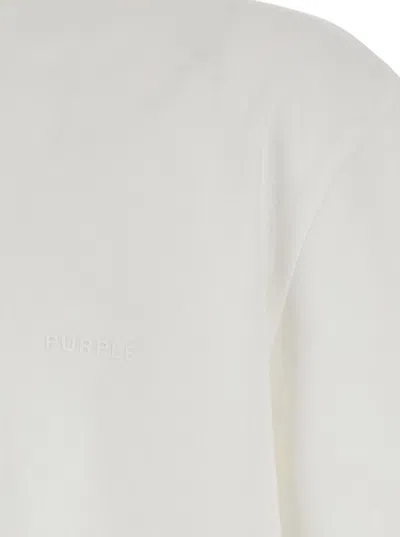 Purple Brand White Crewneck T-shirt With Dropped Shoulders In Cotton Man In White