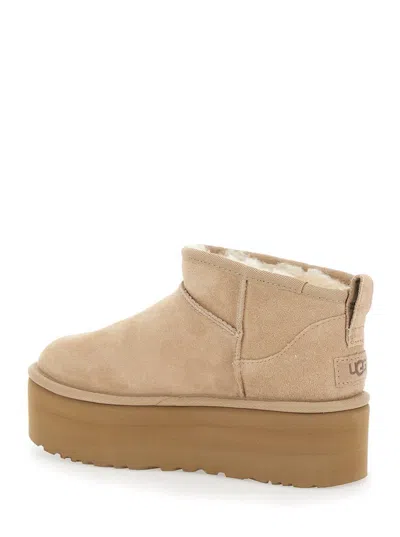 Ugg Classic Ultra Mini 1135092-san Platform Boots Women Sand Suede Comfort Ankle