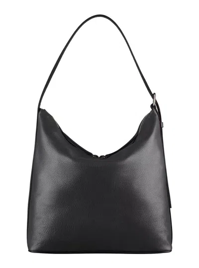 Apc Vera Black Shoulder Bag With Embossed Logo Lettering On The Front And Adjustable Shoulder Strap In L