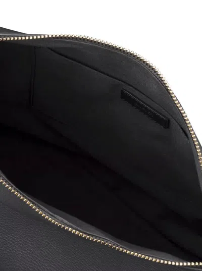 Apc Vera Black Shoulder Bag With Embossed Logo Lettering On The Front And Adjustable Shoulder Strap In L