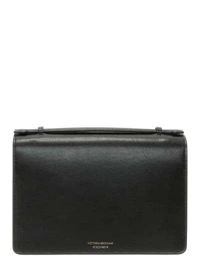 Victoria Beckham 'dorian' Black Shoulder Bag With Adjustable And Removable Shoulder Strap And Logo Plaque On The Fron