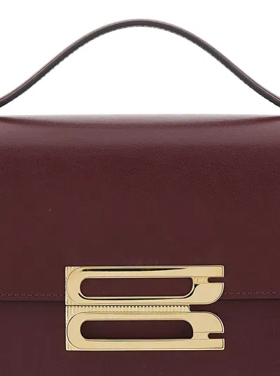 Victoria Beckham Dorian Bordeaux Shoulder Bag With Adjustable And Removable Shoulder Strap And Logo Plaque On The Fro