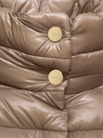 Herno Womans Amelia Taupe Colored Nylon Down Jacket In Brown
