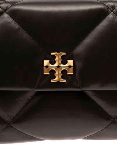 Tory Burch Kira Diamond Black Crossbody Bag With Double T Logo In Quilted Leather Woman