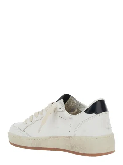 Shop Golden Goose 'ballstar 2' White Low Top Sneakers With Star Patch On The Side And Contrasting Heel In Leather Woma