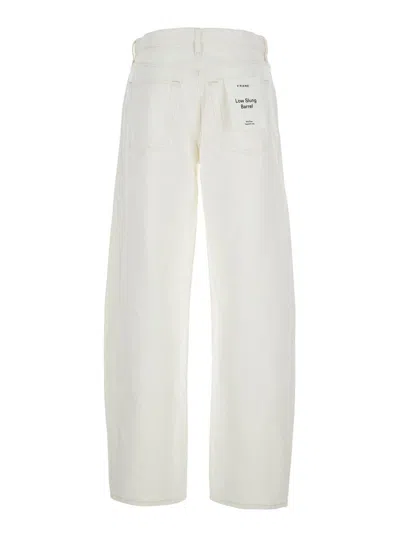 FRAME WHITE JEANS WITH LOW WAIST AND BELT LOOPS IN DENIM WOMAN 