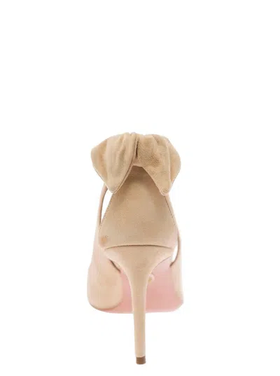 Aquazzura Pink Leather Pumps With Bow Detail