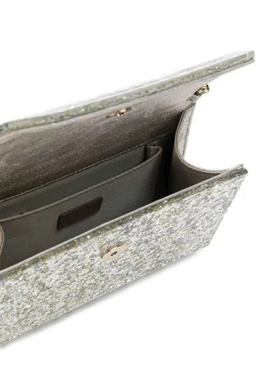Jimmy Choo Candy Champagne Clutch Bag With All-over Coarse Glitter In Acrylic Woman