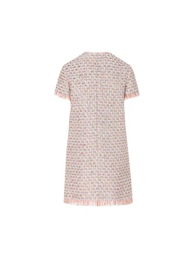 Valentino Womens Multicolor. Embellished Short-sleeves Woven Mini Dress