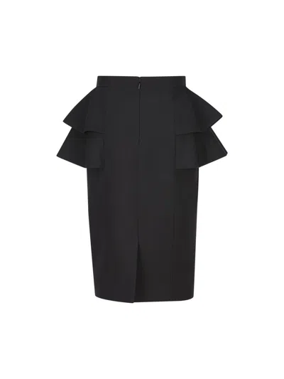 Valentino Couture Crepe High-waisted Skirt With Ruffle Detail