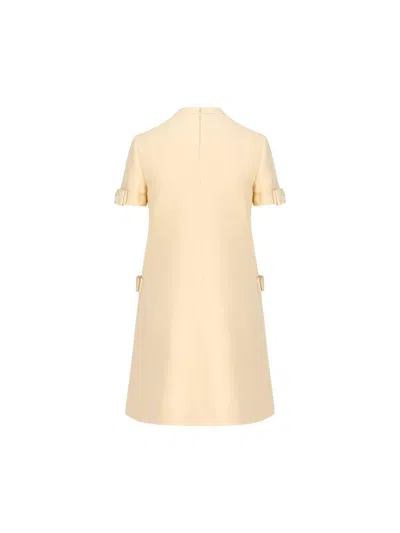 Valentino Womens Betulla Bow-embellishment Short-sleeves Wool And Silk Mini Dress