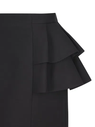 Valentino Couture Crepe High-waisted Skirt With Ruffle Detail