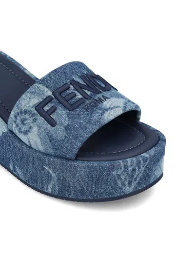 Fendi Sunny Slides With Open Toe And Platform Sole