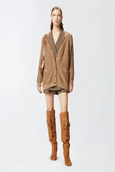 Pinko Textured Knit Sweater With Deep V-neckline