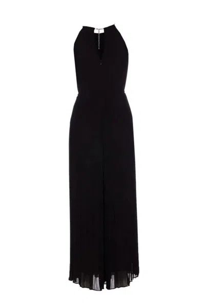 Michael Kors Pleated Maxi Dress With High Neckline