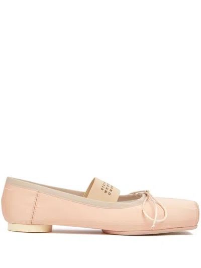 Mm6 Maison Margiela Ballet Flats With Anatomic Numbers Motif In Neutral