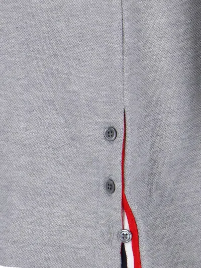 Thom Browne Button-fastening Stripe-detail Mini Dress In Gray
