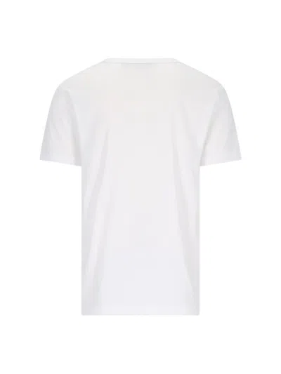 Dolce & Gabbana White Crewneck T-shirt With Logo Plate In Cotton Man In White