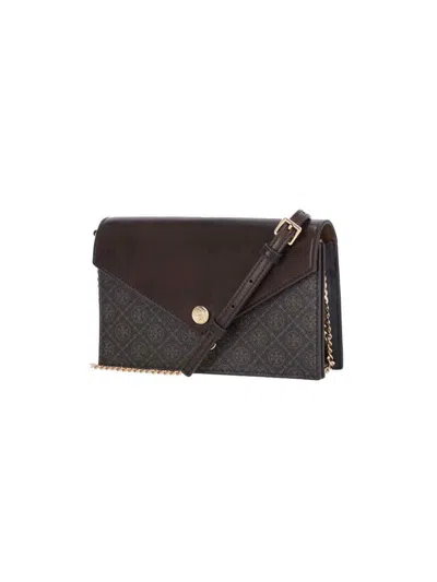 Tory Burch T-monogram Envelope Chain Wallet Crossbody Bag In Brown