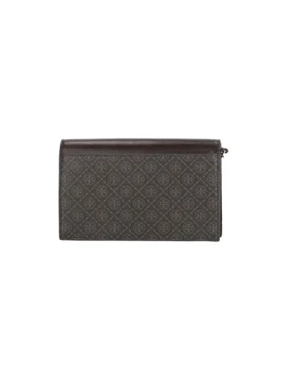 Tory Burch T-monogram Envelope Chain Wallet Crossbody Bag In Brown