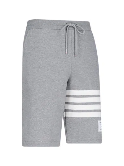 Thom Browne 4-bar Sweat Shorts In Gray