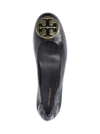 Tory Burch Minnie Travel Leather Ballet Flats In Black