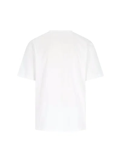 Versace White Crewneck T-shirt With Maxi Logo Print On The Front In Cotton Man