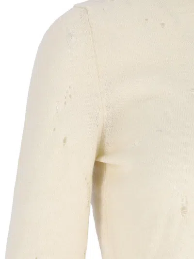 Mm6 Maison Margiela Distressed Turtleneck Sweater With Numeric Signature