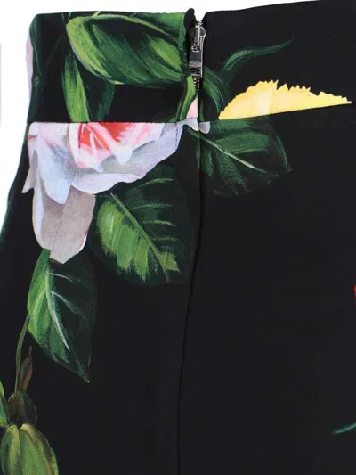 Dolce & Gabbana Multicolor Shirt With Oversize Pointed Collar And All-over Floral Motif In Silk Stretch Woman