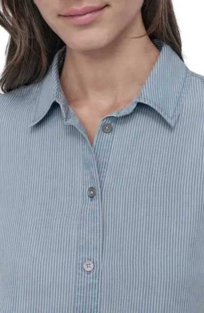 Dkny Jeans Women's Rolled-sleeve Button-up Shirt In Blue