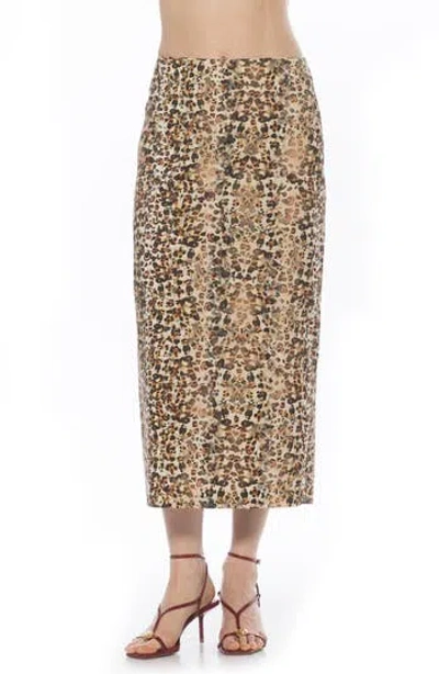 Alexia Admor Ginni Stretch Cotton Midi Skirt In Multi