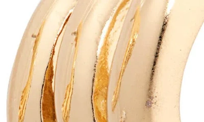 Tasha Set Of 2 Two-tone Triple Huggie Hoop Earrings