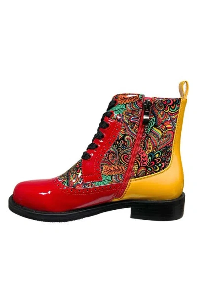 Ninety Union Mixed Print Lace-up Boot