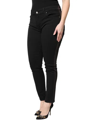 Pre-owned Dolce & Gabbana Black Cotton Mid Waisted Skinny Denim Women's Jeans ()