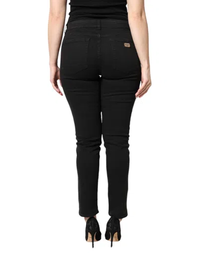 Pre-owned Dolce & Gabbana Black Cotton Mid Waisted Skinny Denim Women's Jeans ()