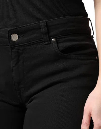 Pre-owned Dolce & Gabbana Black Cotton Mid Waisted Skinny Denim Women's Jeans ()