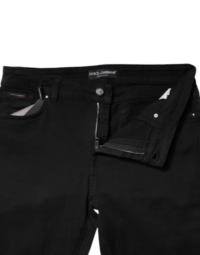 Pre-owned Dolce & Gabbana Black Cotton Mid Waisted Skinny Denim Women's Jeans ()