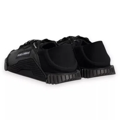 Pre-owned Dolce & Gabbana Black Nylon Ns1 Low Top Men Sneakers Men's Shoes ()