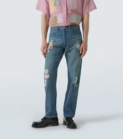 Junya Watanabe X Levi's Patchwork Straight Jeans In Blue