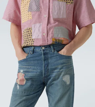 Junya Watanabe X Levi's Patchwork Straight Jeans In Blue
