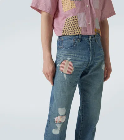 Junya Watanabe X Levi's Patchwork Straight Jeans In Blue