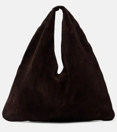 The Row Bindle Small Suede Top Handle Bag