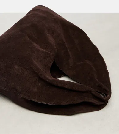 The Row Bindle Small Suede Top Handle Bag