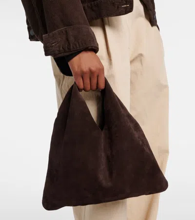 The Row Bindle Small Suede Top Handle Bag